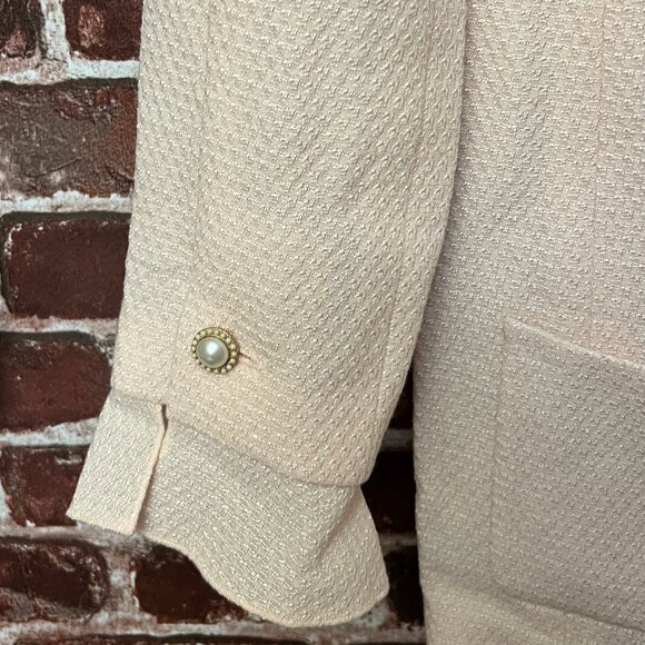 Authentic Chanel Vintage 02P Pale Pink Bouclé Tweed Zip Jacket - Size 38 - Picture 6 of 15